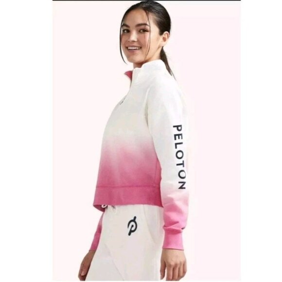 Peloton Tops - Peloton Womens Plus 1X Pink Ombre 1/2 Zip Pullover Sweatshirt Athletic NWT $72